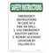 Signmission OSHA INSTRUCTIONS, 14" Height, Decal, 14" x 10", Portrait, Emergency Instructions In Case OS-SI-D-1014-V-11473 - alternate 1